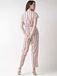 Women Pink & White Striped Basic Jumpsuit