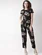 Women Black & Brown Printed Basic Jumpsuit