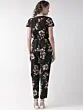 Women Black & Brown Printed Basic Jumpsuit