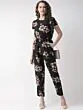 Women Black & Brown Printed Basic Jumpsuit