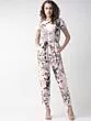 Women Pink & Black Printed Basic Jumpsuit