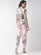 Women Pink & Black Printed Basic Jumpsuit