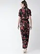 Women Black & Pink Printed Basic Jumpsuit