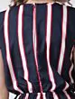 Women Navy Blue & White Striped Basic Jumpsuit