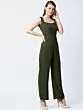 Women Green Solid Basic Jumpsuit