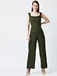 Women Green Solid Basic Jumpsuit