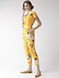 Women Yellow & Off-White Printed Basic Jumpsuit