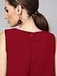 Women Maroon Solid Layered Basic Jumpsuit