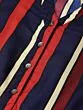 Women Navy Blue & Red Striped Basic Jumpsuit