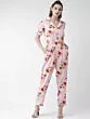 Women Pink & Red Printed Basic Jumpsuit