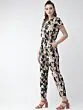 Women Black & Off-White Printed Basic Jumpsuit