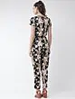 Women Black & Off-White Printed Basic Jumpsuit