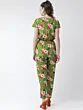 Women Green & Yellow Printed Basic Jumpsuit