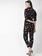 Women Black & Red Printed Basic Jumpsuit
