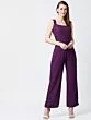 Women Purple Solid Basic Jumpsuit