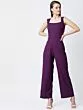 Women Purple Solid Basic Jumpsuit
