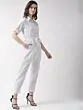 Women White & Black Printed Basic Jumpsuit