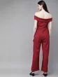 Women Maroon Solid Basic Jumpsuit