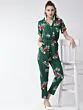 Women Green & Off-White Printed Basic Jumpsuit