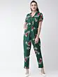 Women Green & Off-White Printed Basic Jumpsuit