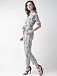 Women Grey & Red Printed Basic Jumpsuit