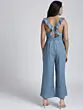 Blue Solid Chambray Basic Jumpsuit