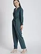Teal Blue Solid Basic Jumpsuit