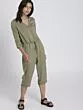 Olive Green Solid Capri Jumpsuit