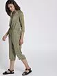 Olive Green Solid Capri Jumpsuit