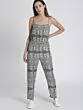Grey & White Printed Jumpsuit
