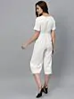 White Solid Culotte Jumpsuit