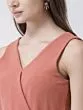 Women Peach-Coloured Solid Wrap Basic Jumpsuit