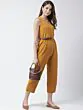 Women Mustard Yellow Solid Basic Jumpsuit