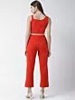 Women Red Solid Basic Jumpsuit