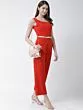 Women Red Solid Basic Jumpsuit