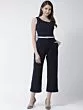 Women Navy Blue Solid Basic Jumpsuit