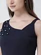 Women Navy Blue Solid Basic Jumpsuit