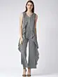 Women Black & White Striped Ruffled Basic Jumpsuit