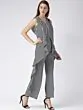 Women Black & White Striped Ruffled Basic Jumpsuit