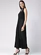 Women Black Solid Layered Basic Jumpsuit