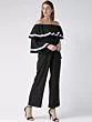 Women Black Solid Ruffled Basic Jumpsuit