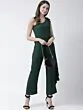 Women Green Solid Basic Jumpsuit