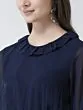 Women Navy Blue Solid Basic Jumpsuit