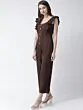 Women Brown Solid Basic Jumpsuit