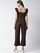 Women Brown Solid Basic Jumpsuit