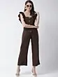 Women Brown Solid Basic Jumpsuit