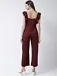 Women Burgundy Solid Basic Jumpsuit