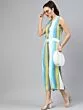 White & Blue Striped Culotte Jumpsuit