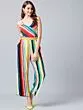 Women Multicoloured Striped Basic Jumpsuit