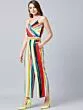 Women Multicoloured Striped Basic Jumpsuit